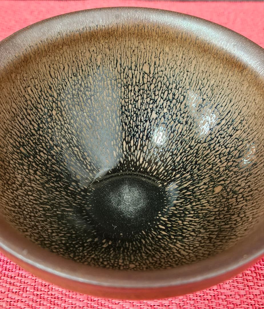 【名品❗】中国古美術　中国古陶磁器　建窯　供御　彫り銘　禾目天目茶碗　茶道具茶器