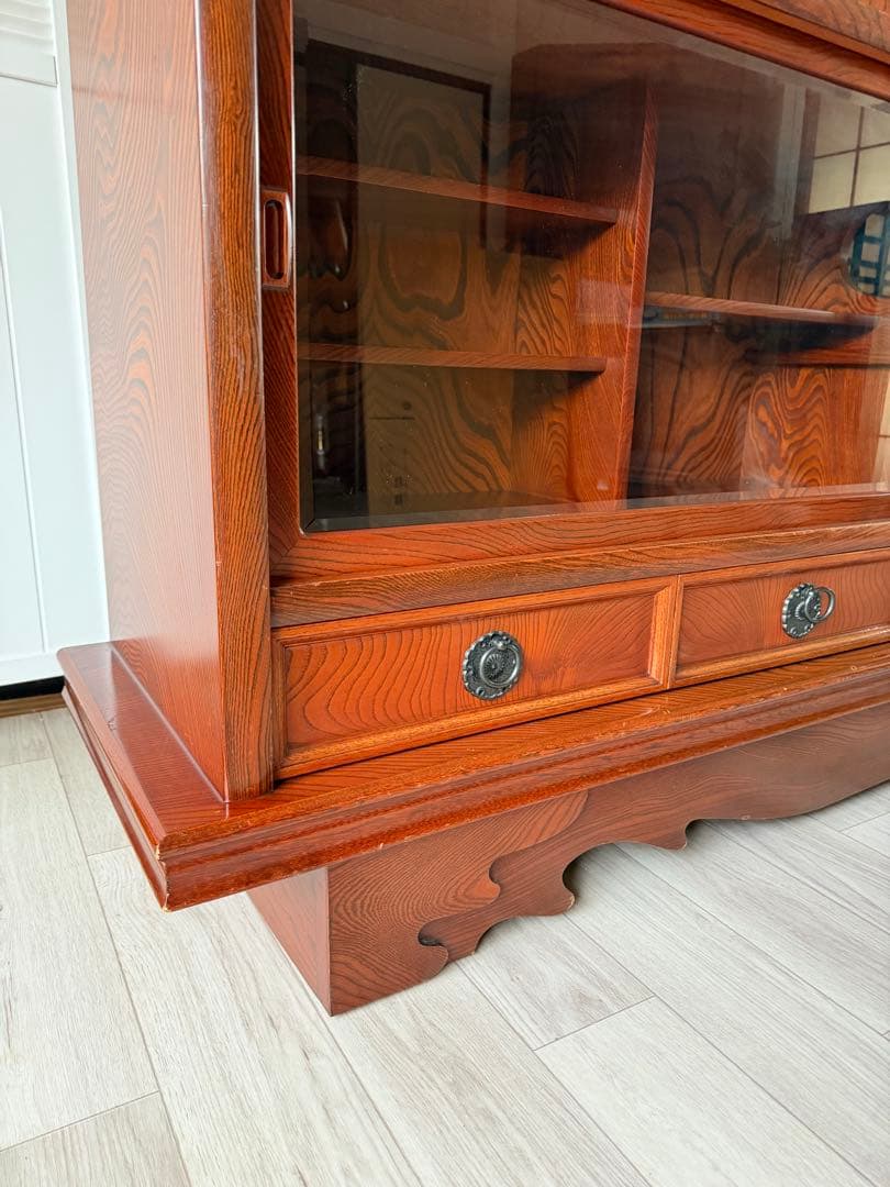 欅材 レトロ茶箪笥 水箪笥 古家具 昭和 アンティーク 収納棚