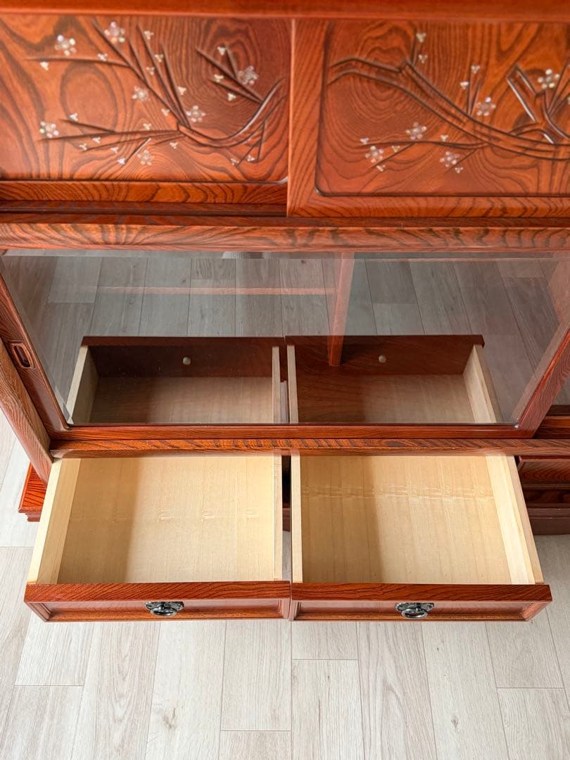 欅材 レトロ茶箪笥 水箪笥 古家具 昭和 アンティーク 収納棚