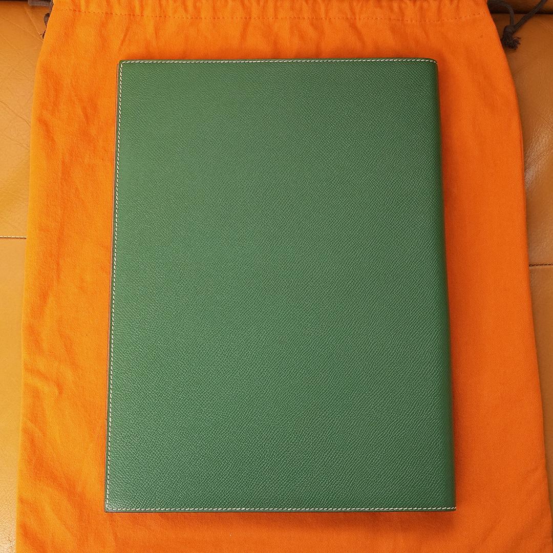 希少　美品　保存袋付き　 エルメス A4　ノートカバー　バイカラー　アジェンダ