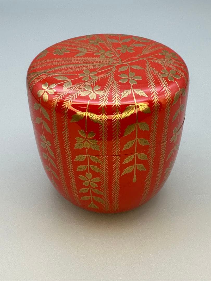 茶道具　棗　村田宗覚　柳桜蒔絵