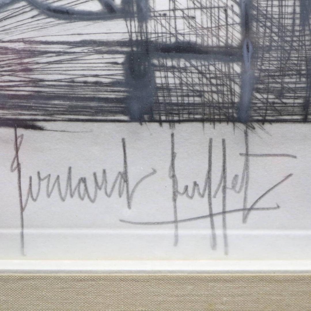 『コンポートのある静物画』 Bernard Buffet ドライポイント 版画