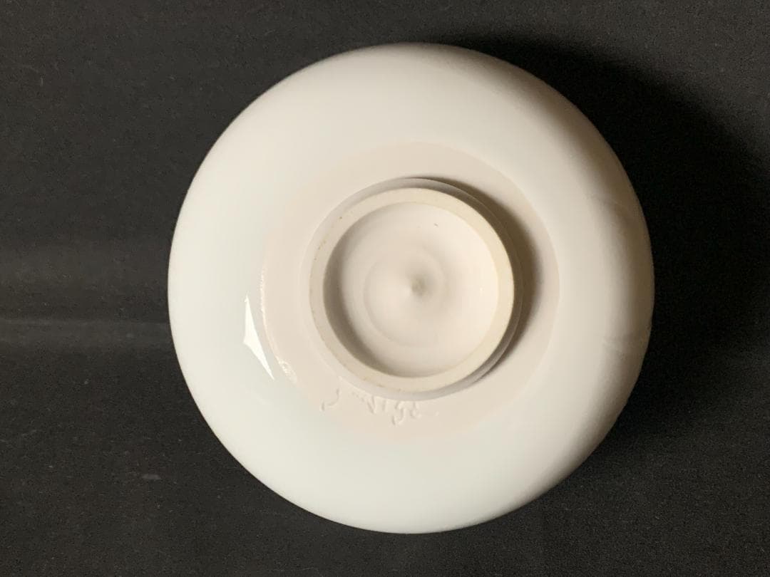 初代 奥川忠右衛門 有田焼 白磁 笹彫文 茶碗 共箱 茶道具 898