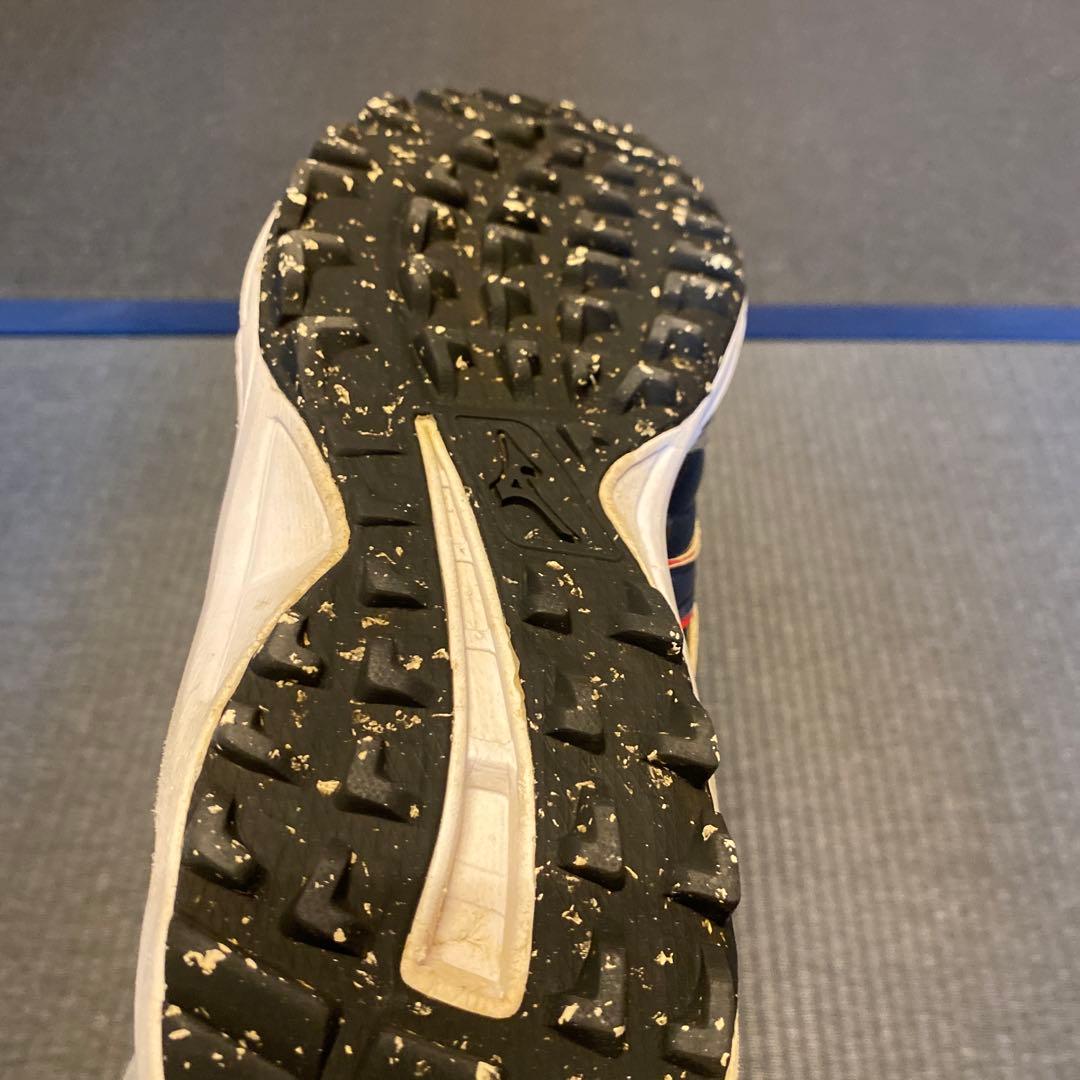 ミズノ スパイクシューズ ベルクロ ネイビー/シルバー/レッド