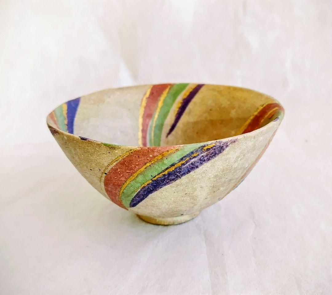 彩文碗二点 (杉浦康益 作) 未使用 新品同様