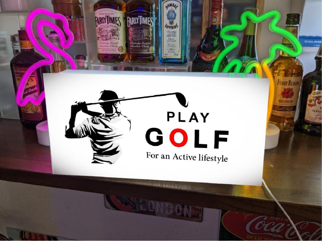 【オーダー無料】ゴルフ プレイ 壁掛け 照明 看板 置物 雑貨 ライトBOX