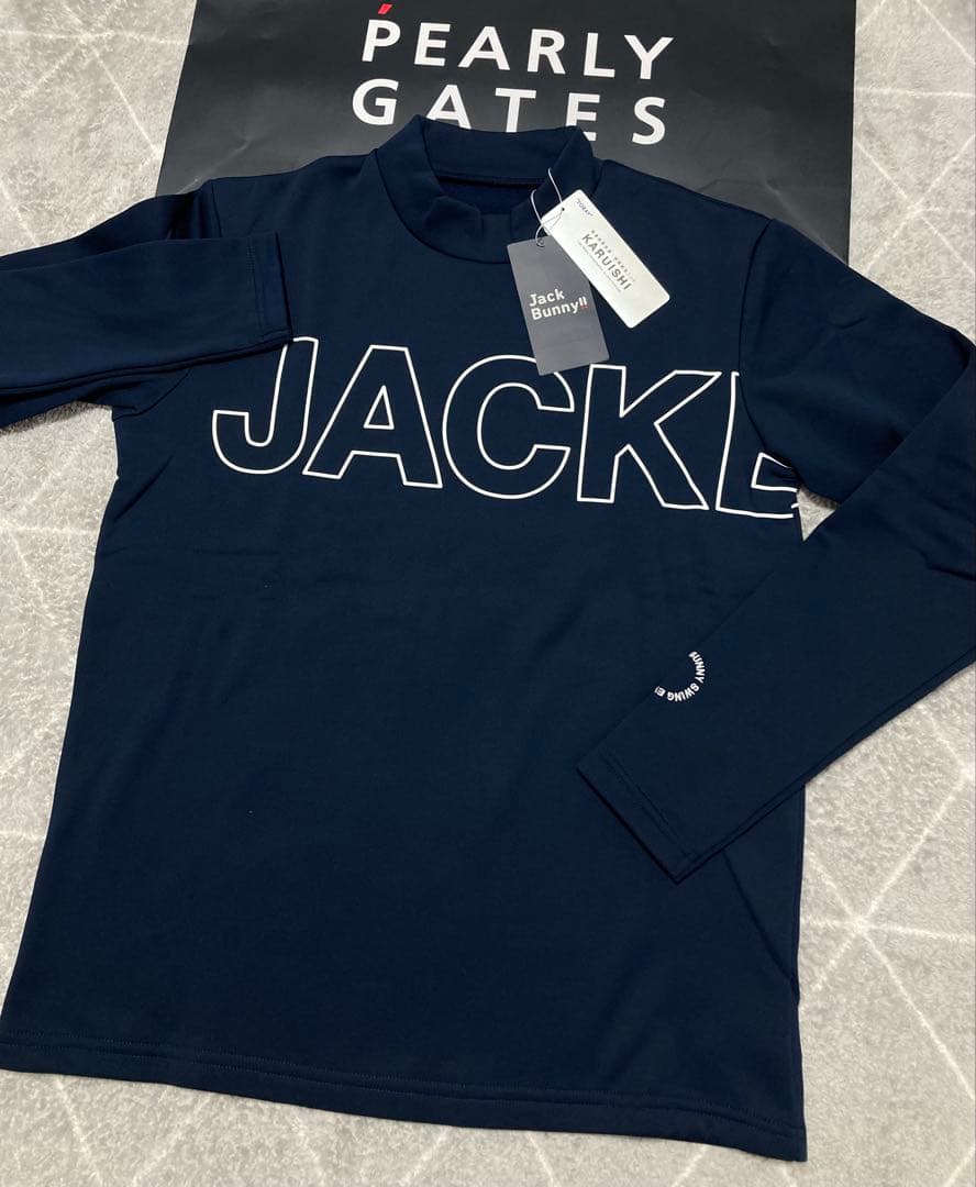 新品 パーリーゲイツ ジャックバニー KARUISHI カットソー(6)LL/紺