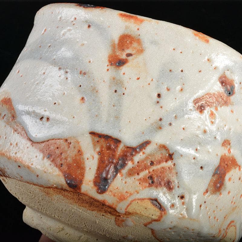 茶道具　岐阜県無形文化財　志野焼　林正太郎作　絵志野茶碗　共箱　V R4514