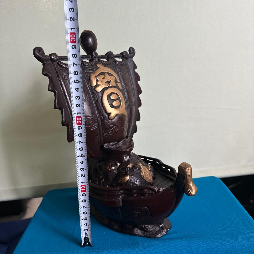 【HMZ719】高岡銅器　金属工芸品　宝船　置物　長期保管品