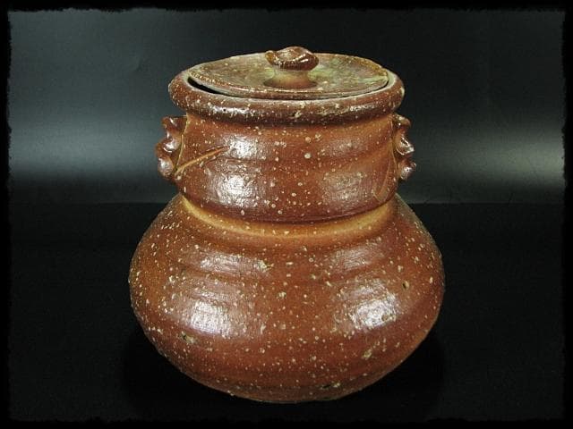 高橋 楽斎 破れ袋 信楽 水指 替塗蓋 茶道具 盛蓋 四方桟 共箱 上位品 g2