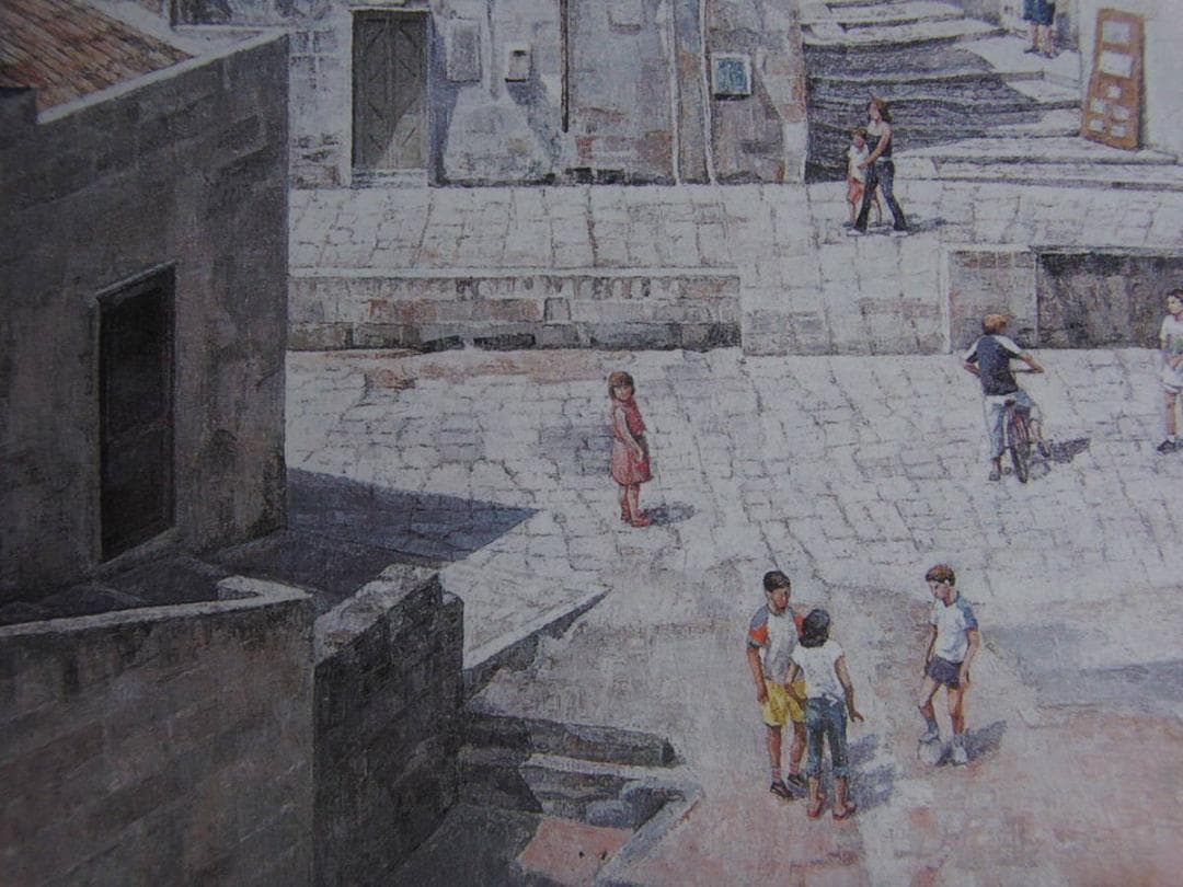 長谷川仂、【夏の陽射しの中で】、希少な額装用画集より