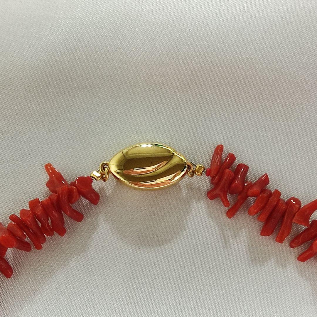 パワーストーン　天然石　胡渡り赤珊瑚ネックレス　鑑別書付　48cm　No.35