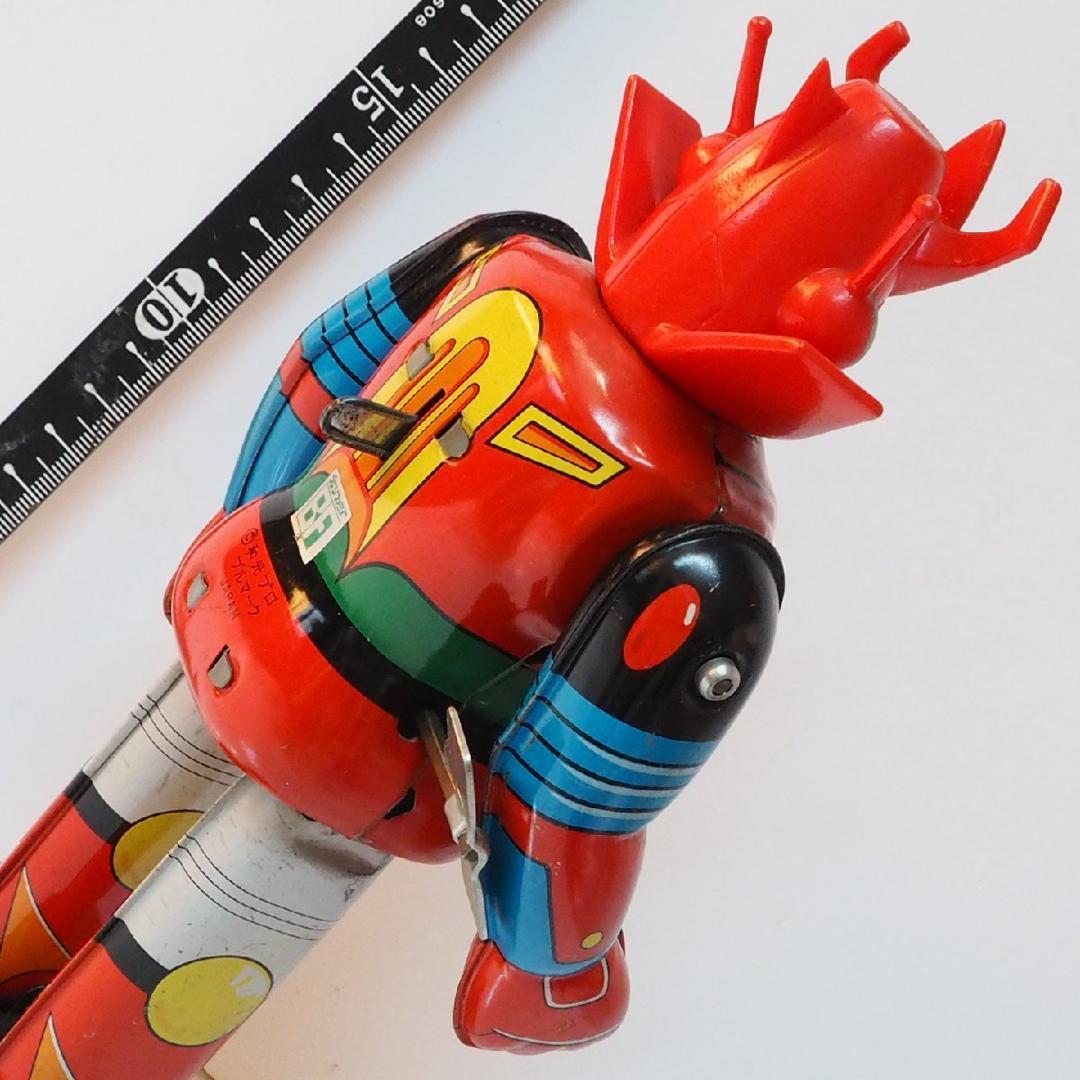 ブルマーク【メカンダーロボ 動作確認済】当時物ブリキ ゼンマイ歩行ロボットTIN