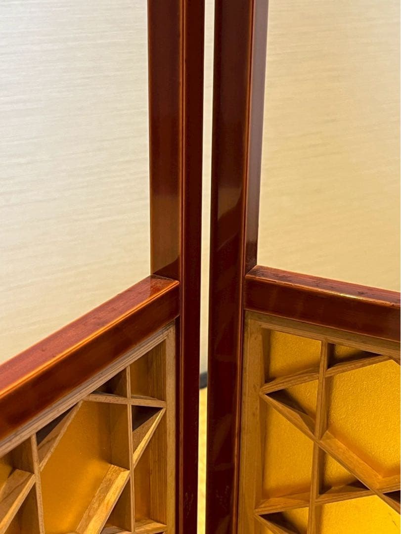 指物師 井川信斎 作 金張組子風炉先屏風 共箱 茶道具