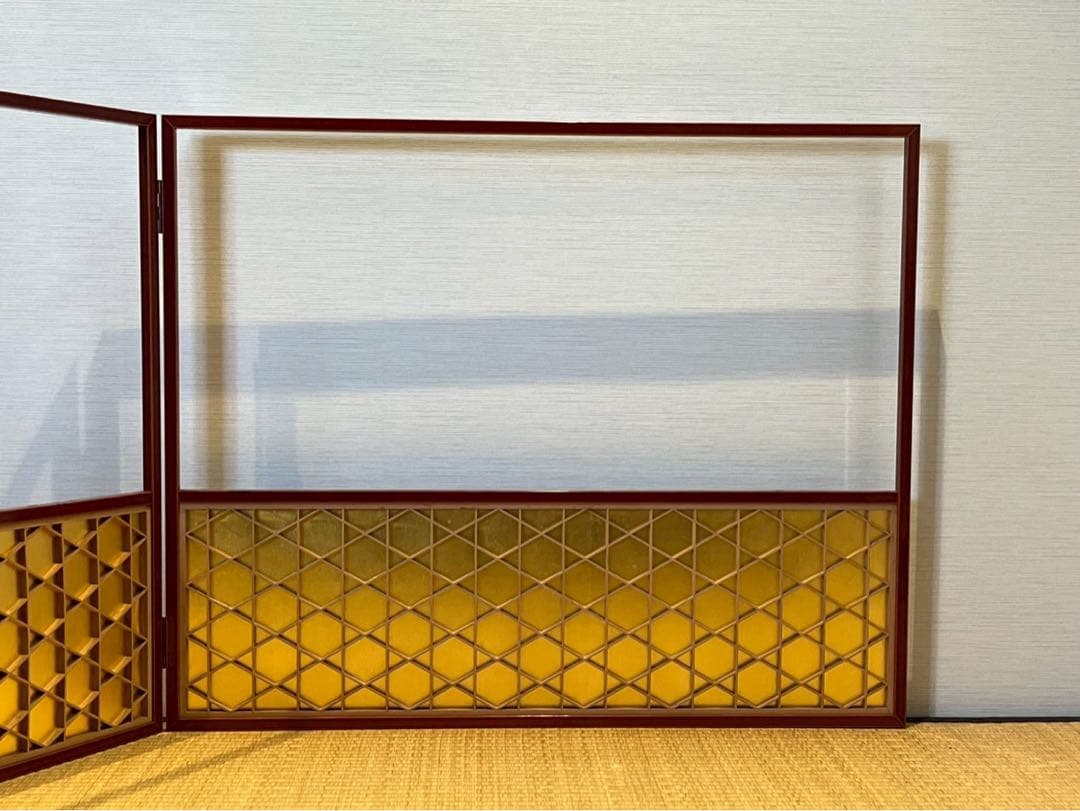 指物師 井川信斎 作 金張組子風炉先屏風 共箱 茶道具