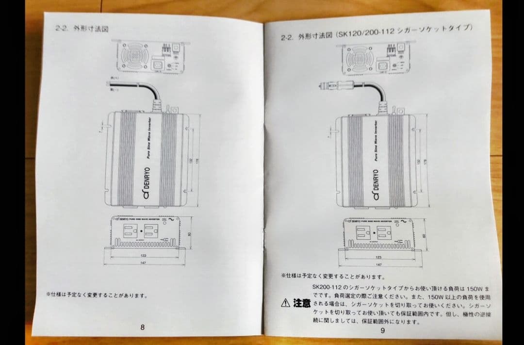 新品未使用 DENRYO 電菱 DC→AC 正弦波インバータ SK120-112