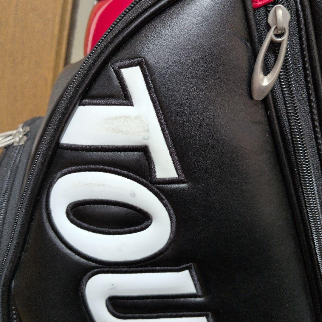 送料無料/美品　TOURSTAGE キャディバッグ 黒/赤