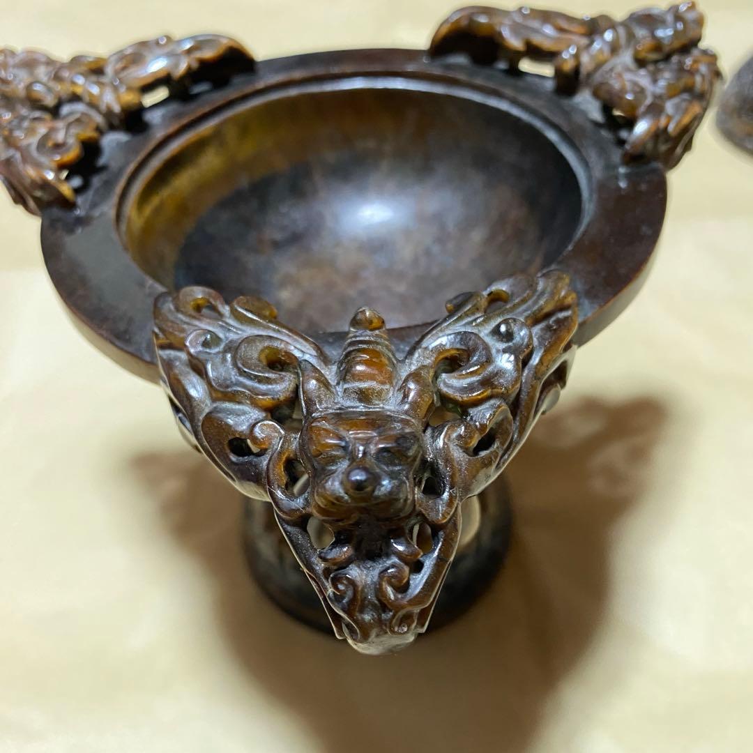 虎目石香炉　中国工芸品　置物 骨董