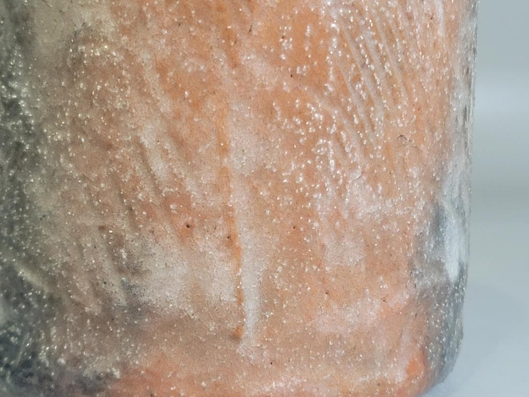 古美術 茶道 小川長楽造 赤楽 水指 在印 保証 DT156