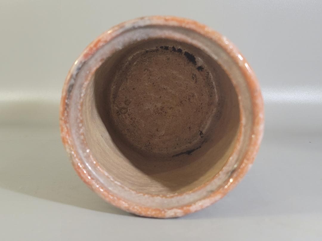 古美術 茶道 小川長楽造 赤楽 水指 在印 保証 DT156