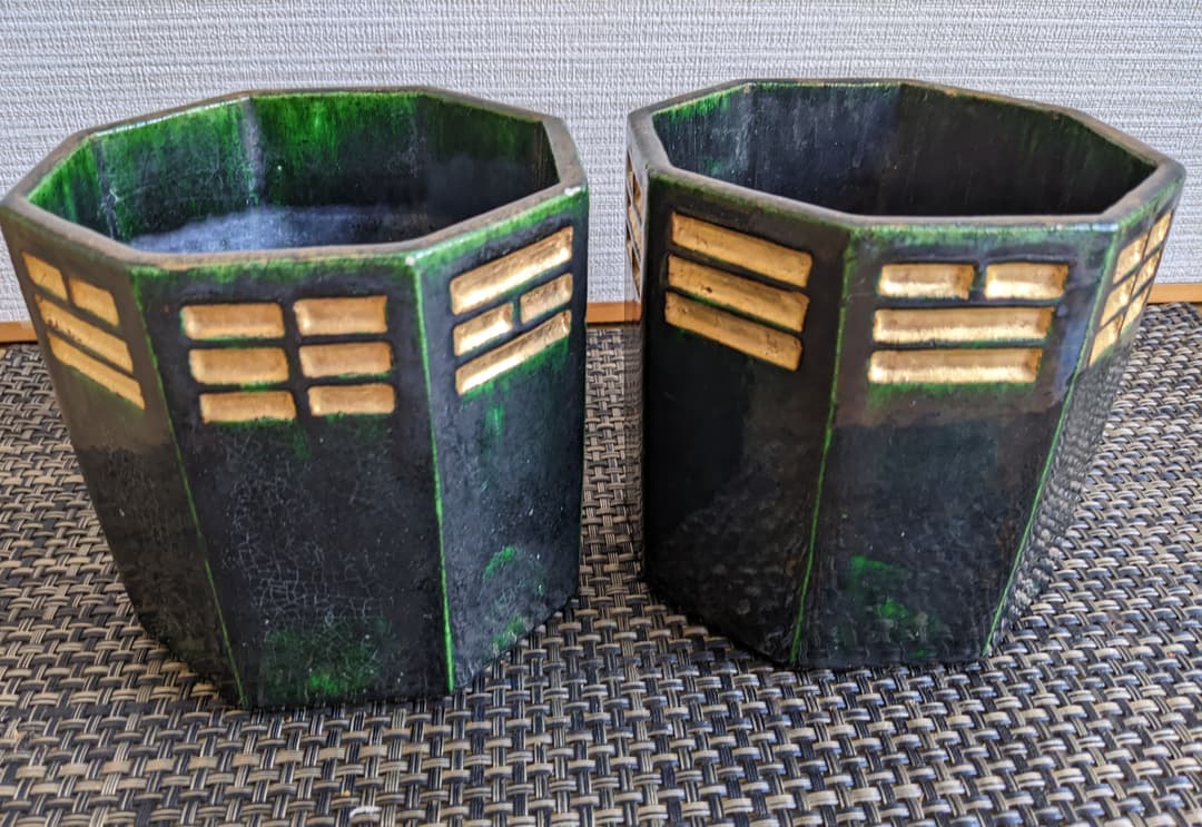 骨董、お茶道具、茶道具、八掛火入一対、弘入