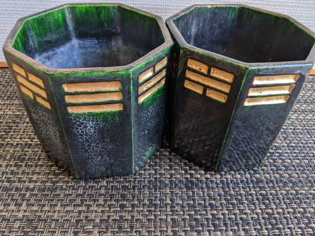 骨董、お茶道具、茶道具、八掛火入一対、弘入