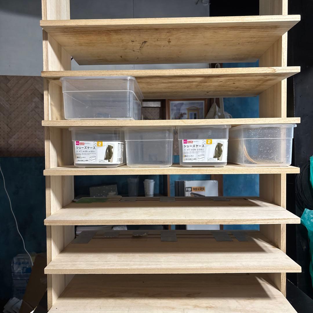 爬虫類飼育棚　6段　ダイソーシューズケース仕様　スネークラック中古