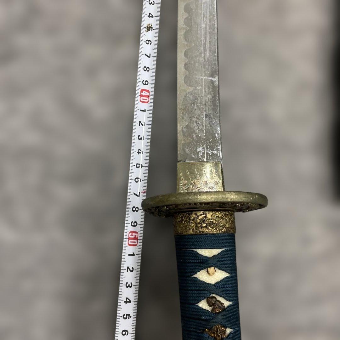 未開刃，模造刀、白鞘 刀 剣 長尺模造刀 模擬刀 舞踊 波紋刃 青い柄の刀