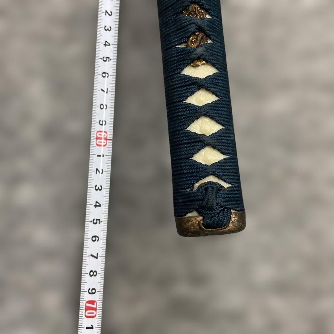 未開刃，模造刀、白鞘 刀 剣 長尺模造刀 模擬刀 舞踊 波紋刃 青い柄の刀