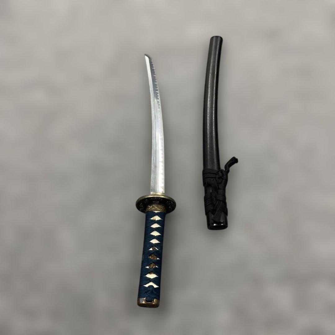 未開刃，模造刀、白鞘 刀 剣 長尺模造刀 模擬刀 舞踊 波紋刃 青い柄の刀