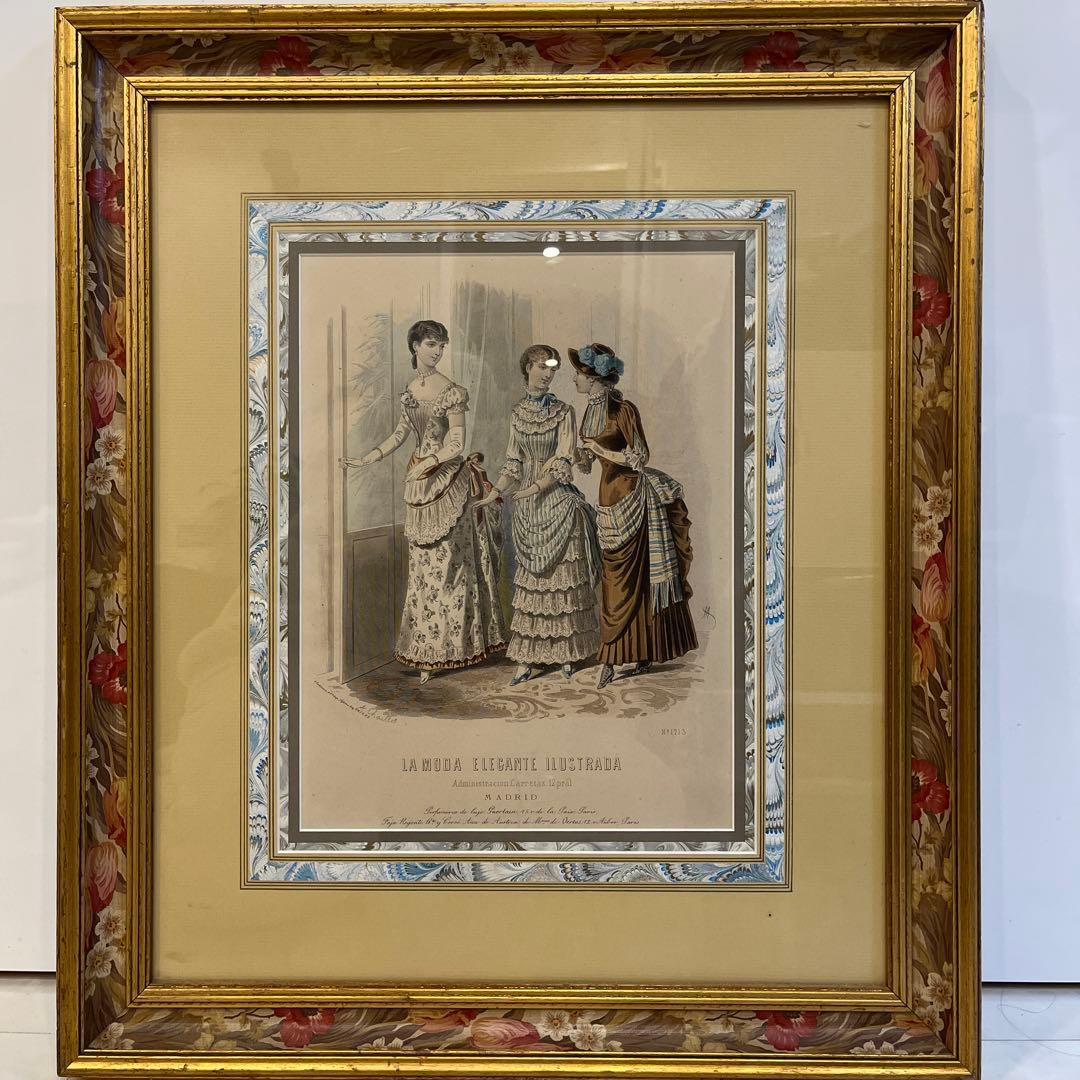 19世紀　La Moda Elegante Ilustrada 銅版画