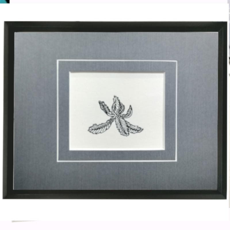 ☆坂本直行☆「 かしわの新葉 」ペン画　インチ　未使用！