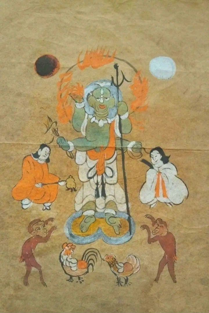 本物大津絵、青面金剛(不動明王）