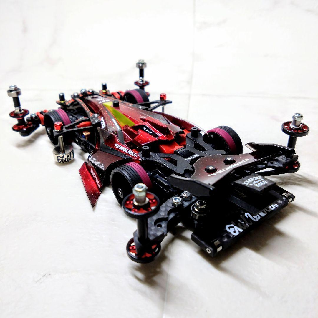 ミニ四駆　完成品　アバンテ mkⅢ　アズール　MSフレキ レッド&ブラック