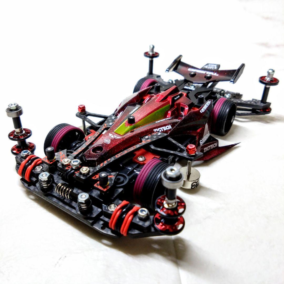 ミニ四駆　完成品　アバンテ mkⅢ　アズール　MSフレキ レッド&ブラック