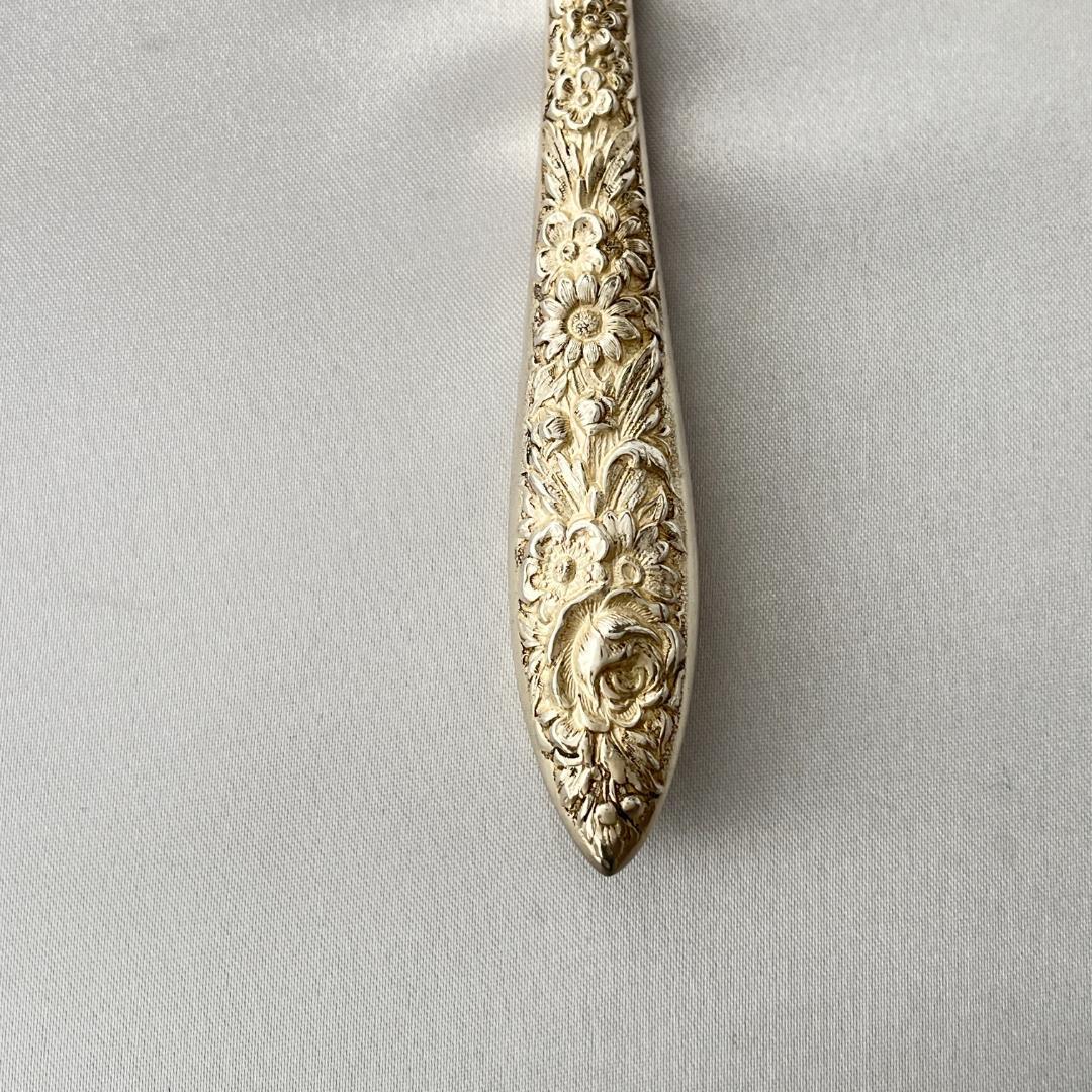 【Kirk】【純銀ハンドル】 フローラルのレターナイフ / ペーパーナイフ