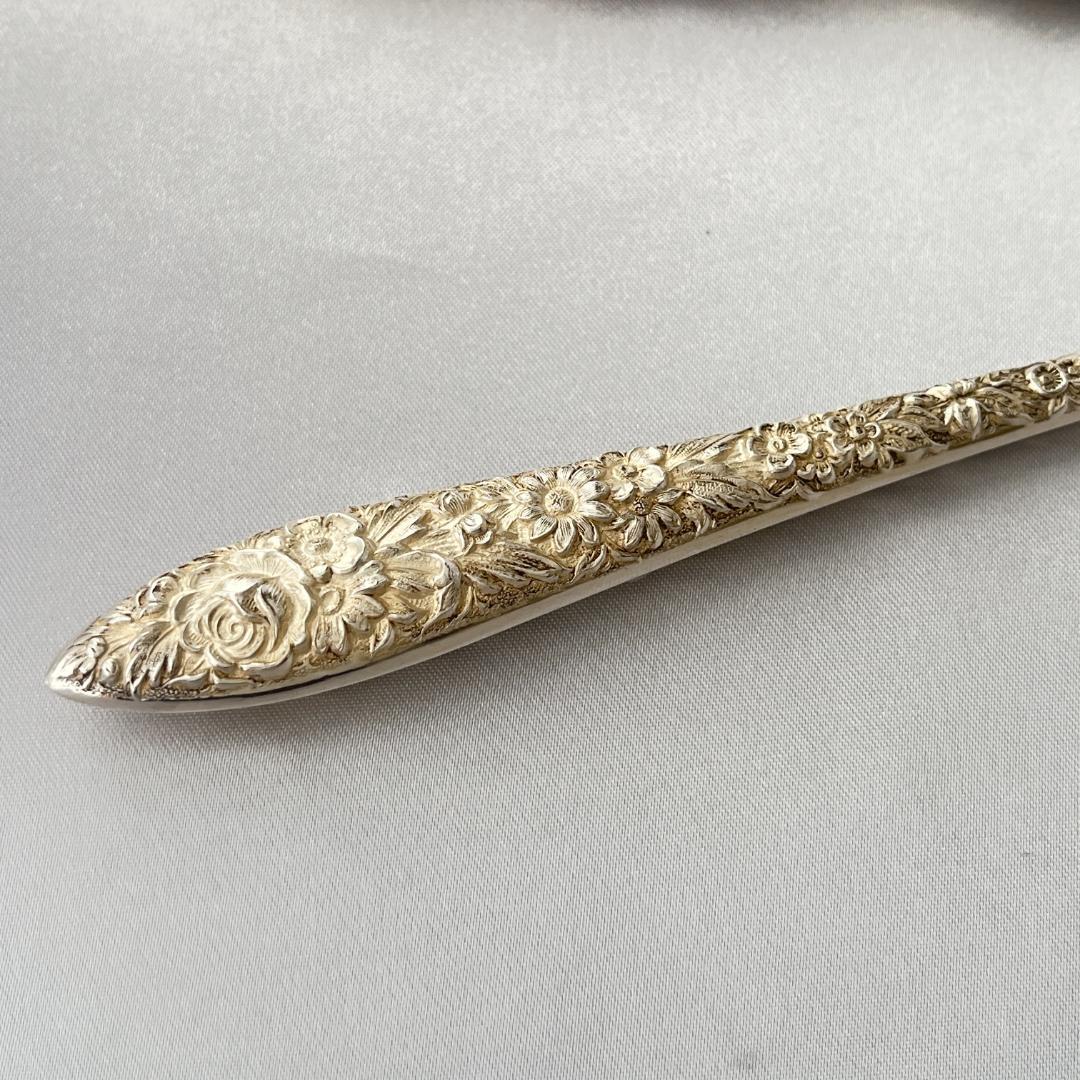 【Kirk】【純銀ハンドル】 フローラルのレターナイフ / ペーパーナイフ