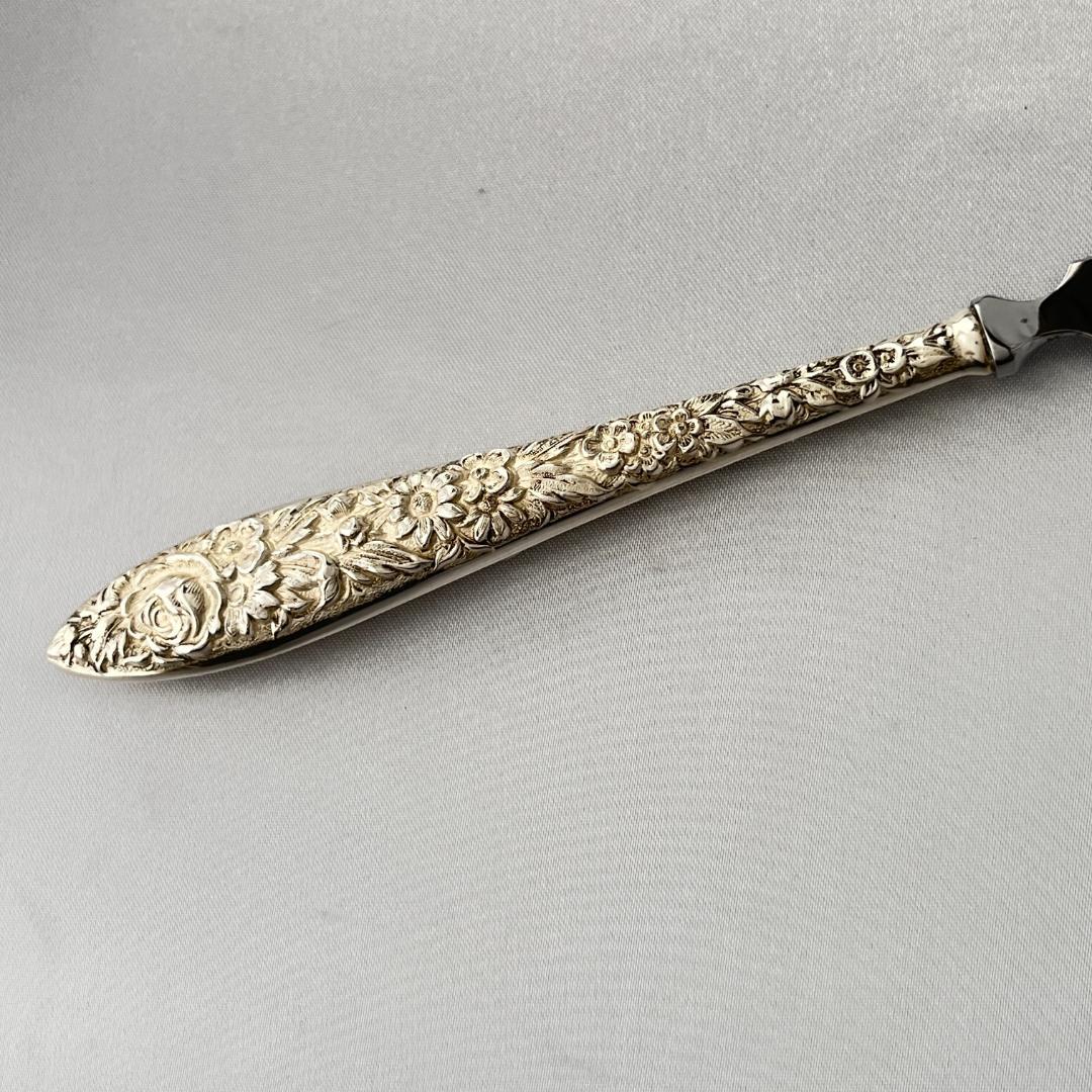 【Kirk】【純銀ハンドル】 フローラルのレターナイフ / ペーパーナイフ