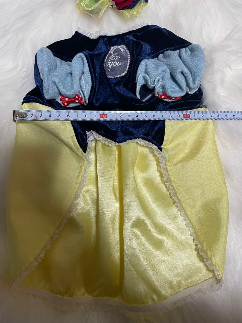 犬用 白雪姫風ドレス 花飾り付き