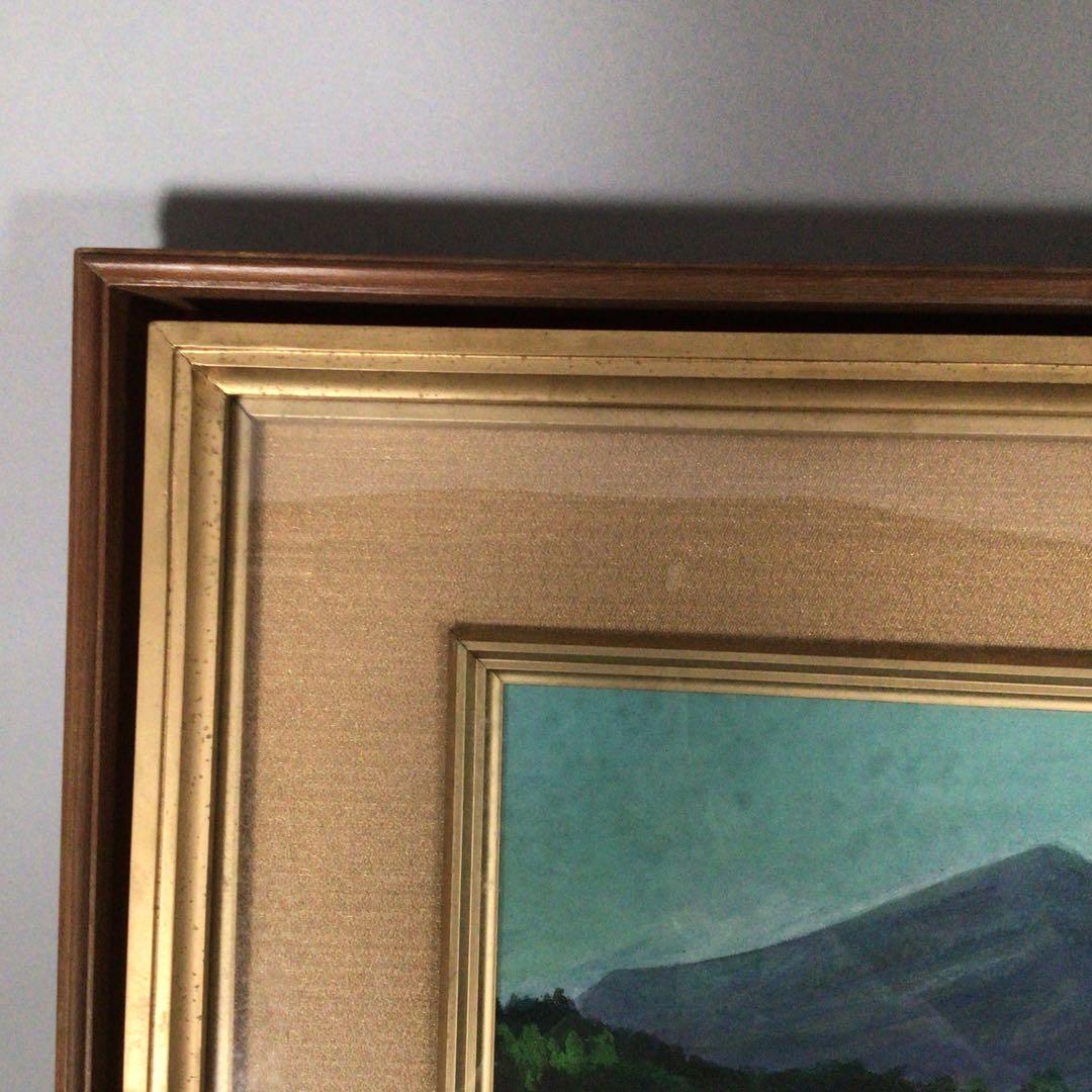 No2982額装　渡辺幸雄「磐梯」10号　共シール　真筆保証書　風景画　送料無料