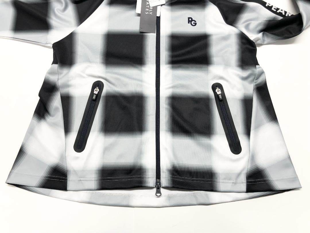 ○★新品未使用　パーリーゲイツ　チェック柄　ジップアップパーカー　1　ネイビー系