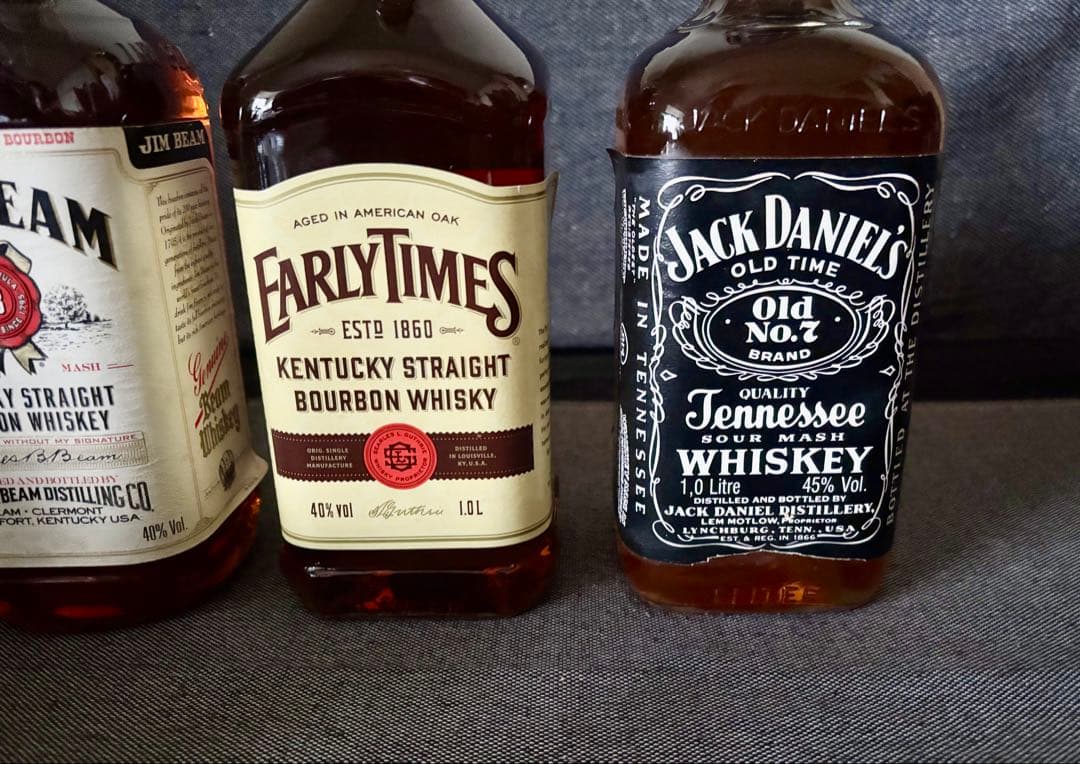 ジャックダニエルなど　バーボンウイスキー古酒　1000ml　3本セット　未開封