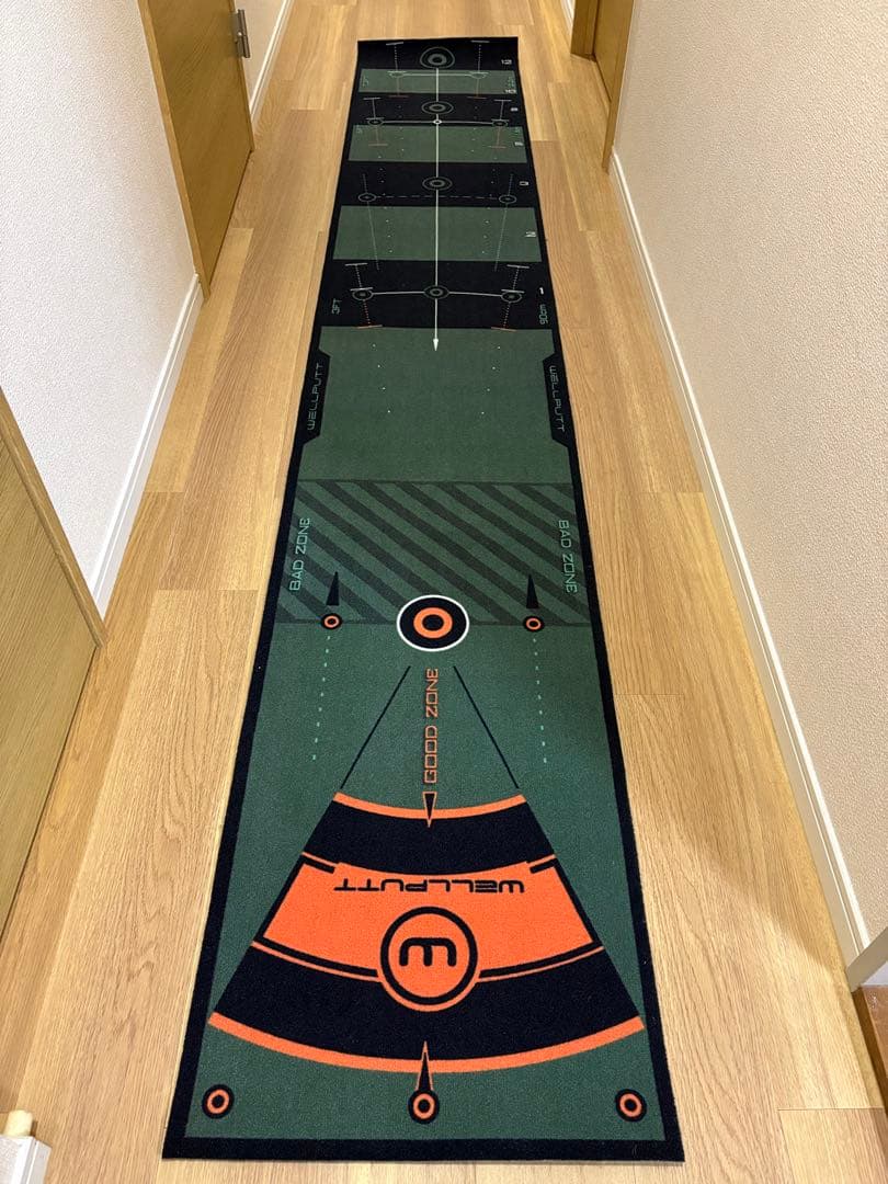 【美品】WELLPUTT パッティングマット　ゴルフ　パター　練習　3メートル