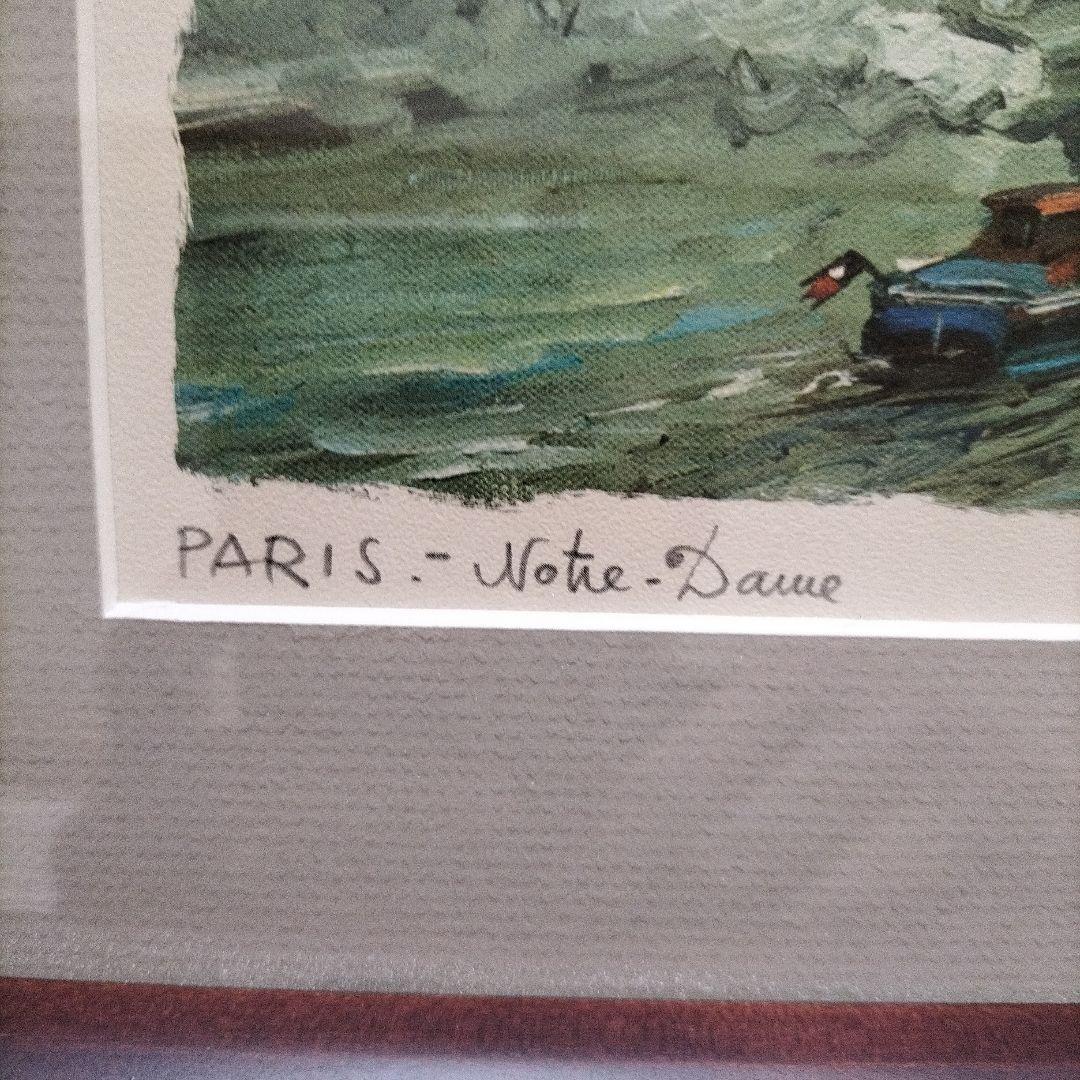 C. Leon Notre Dame リトグラフ フレーム付き