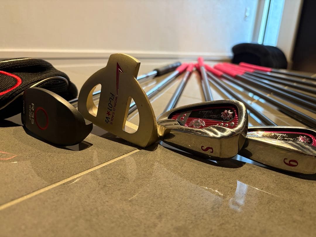 JACK BUNNY ゴルフバッグ・キャディバッグ ブラック　クラブセット