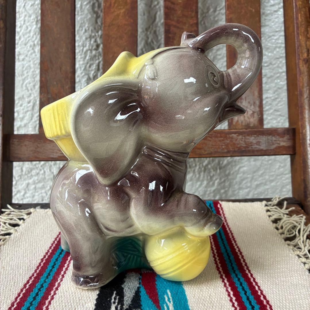 貴重レア！50's〜ロイヤルコプリー　サーカス象の花瓶　アメリカアンティーク雑貨