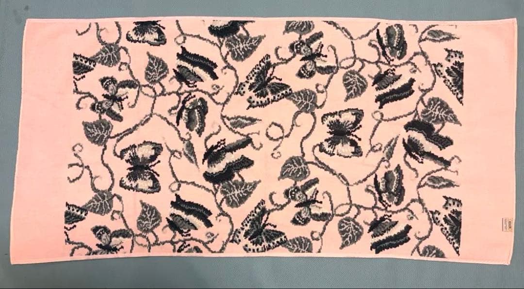 【新品】フェイラー蝶々ボタニカル柄 ピンクブランケット　大判バスタオル