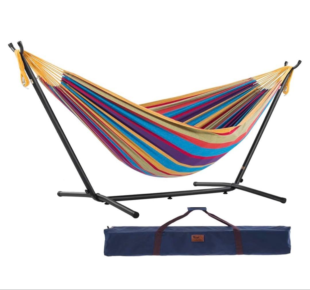 Vivere ハンモック ダブルサイズ　トロピカルカラー　自立式