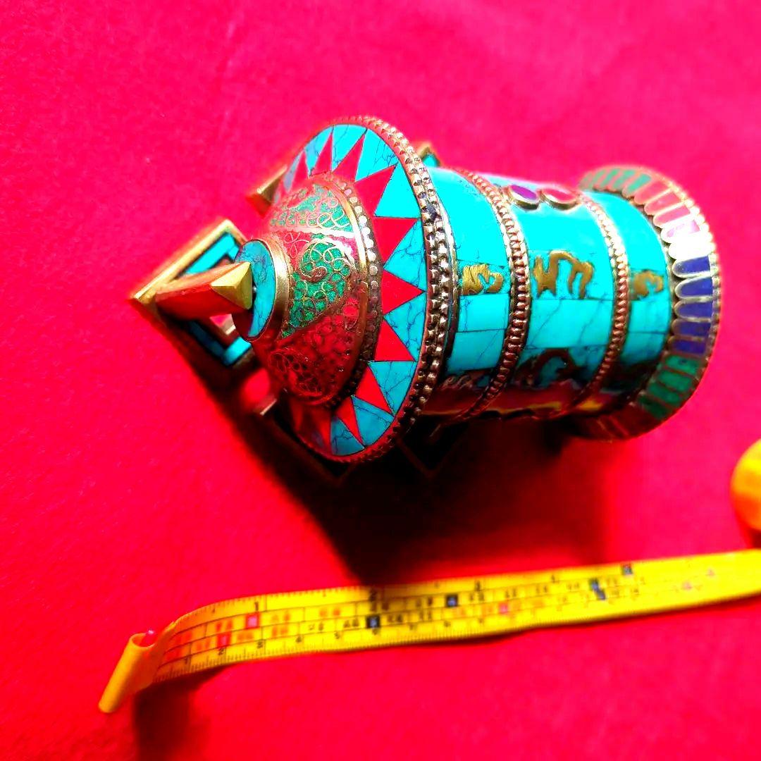 クリェーターの方に…祭司用…チベット仏教マニ車・ ターコイズブルーの出品です！