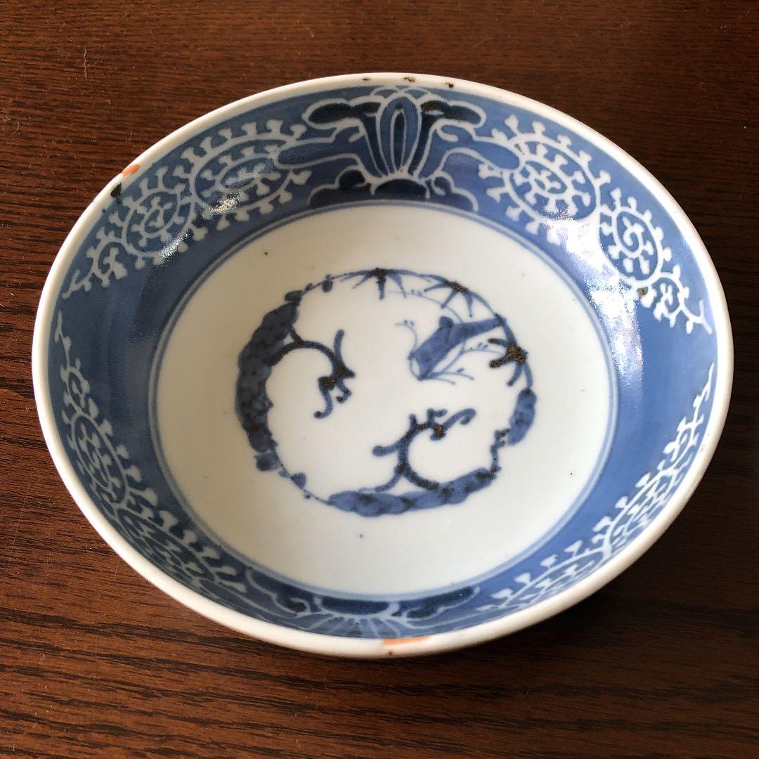 古伊万里☆白抜きたこ唐草☆なます皿二枚